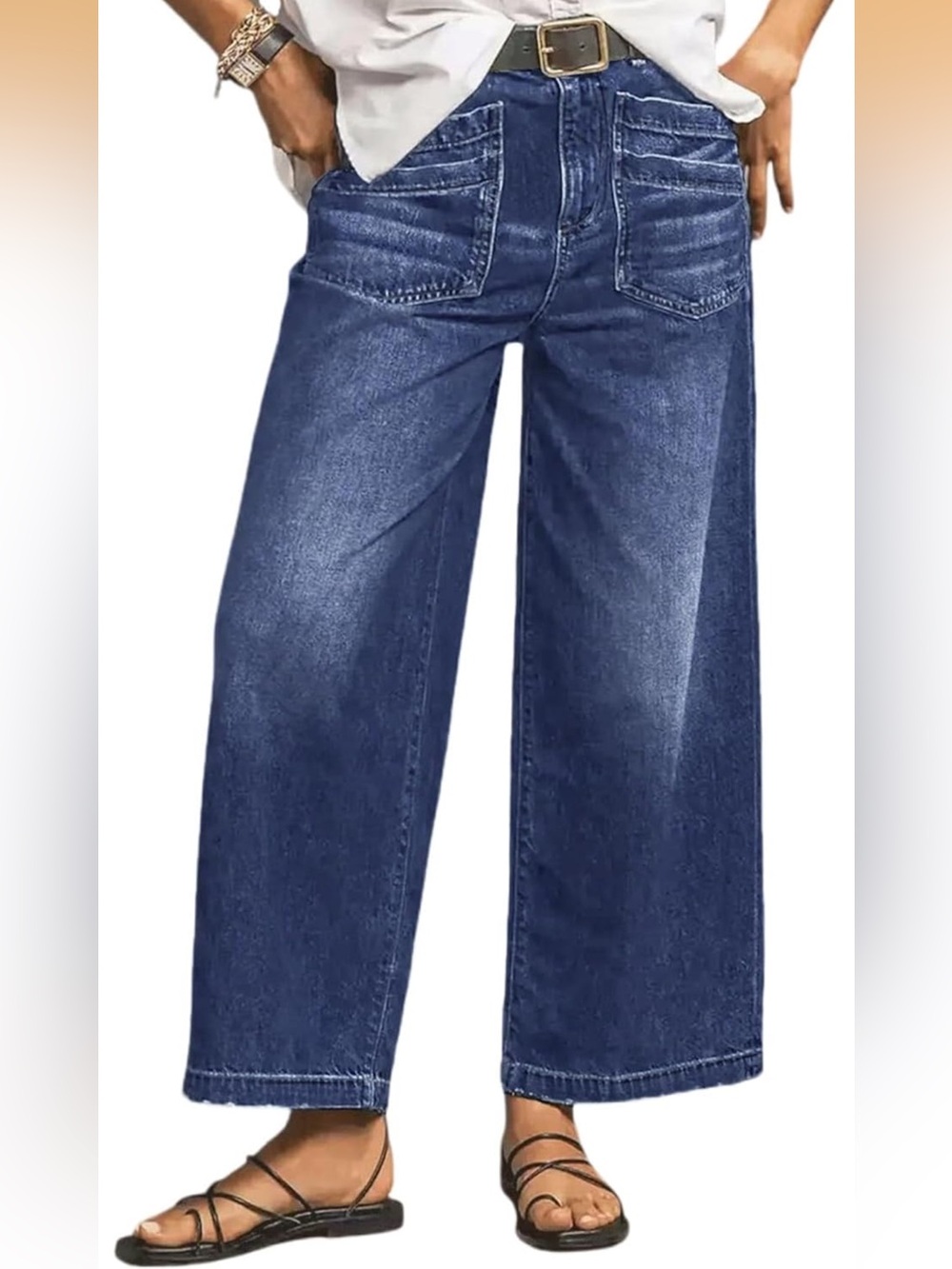 Wide Leg Women's Jeans in Dark Blue - Classic Casual Fit